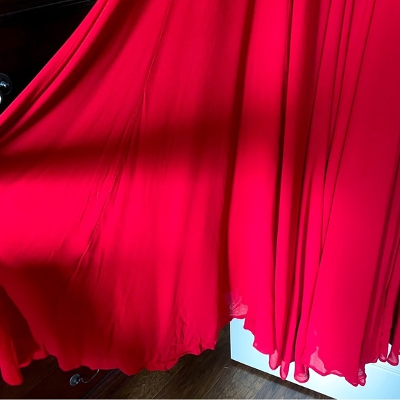 Reformation Dress Callalily Wrap Backless Slit Maxi Red Lipstick 2 NWT - Picture 3 of 12